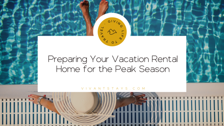 Image of a lady enjoying the pool with the title “Preparing Your Vacation Rental Home for the Peak Season”