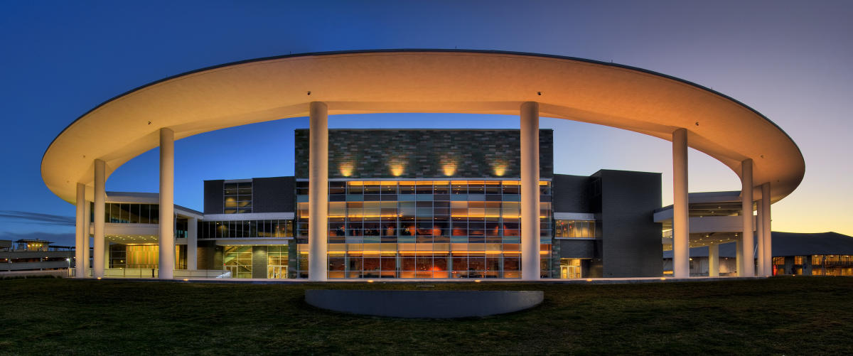 An image showing the outside front of the Long Center in Austin TX